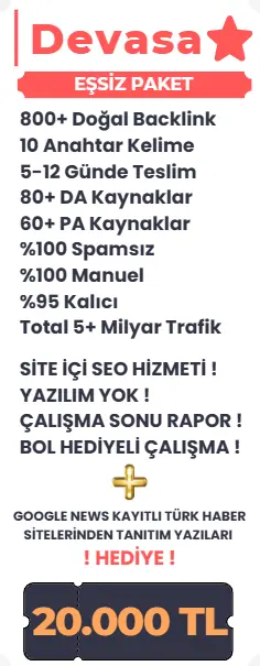 Devasa backlink paketi detayları