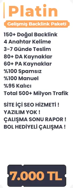 Platin backlink paketi detayları